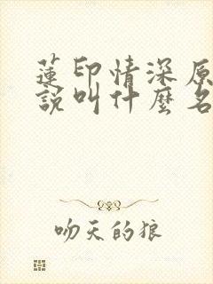 莲印情深原著小说叫什么名字
