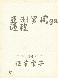 亚洲男同gay过程
