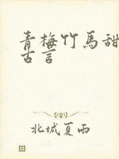 青梅竹马甜宠文古言