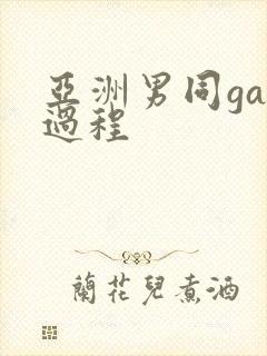 亚洲男同gay过程