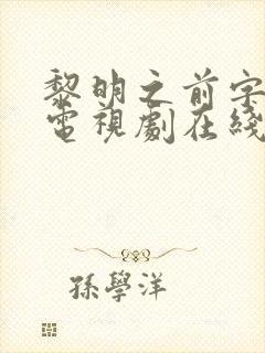 黎明之前字幕版电视剧在线观看免费