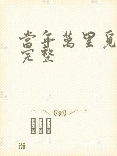 当年万里觅封侯完整封面