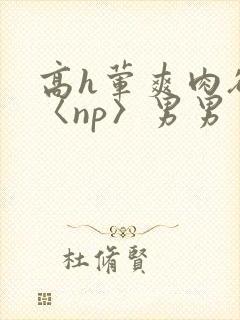 高h荤爽肉欲文〈np〉男男封面