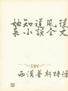 她知道风从哪里来小说全文免费阅读