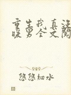 重生我真没想当暖男全文阅读免费