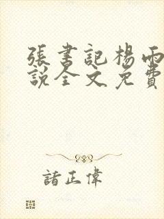 张书记杨雨婷小说全文免费封面