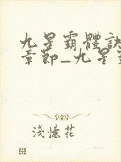 九星霸体诀最新章节_九星霸体诀全文