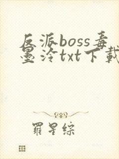 反派boss毒墨泠txt下载