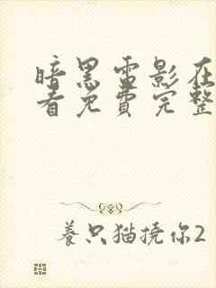 暗黑电影在线观看免费完整版高清封面