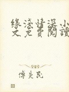 缘浅情深小说全文免费阅读