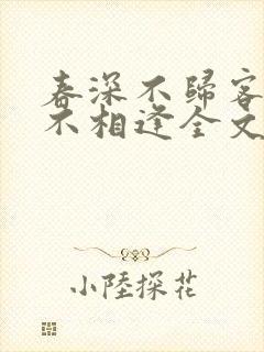 春深不归客清梦不相逢全文