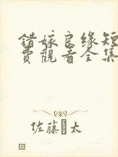 错嫁良缘短剧免费观看全集高清