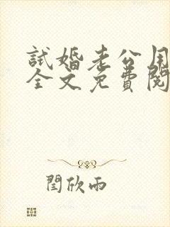 试婚老公用点力全文免费阅读全文