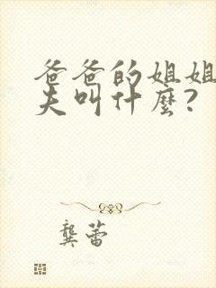 爸爸的姐姐的丈夫叫什么?