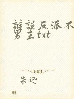 谁说反派不能当男主txt