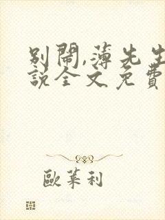 别闹,薄先生小说全文免费阅