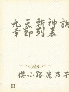 九天斩神诀最新章节列表