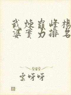 武炼巅峰杨开老婆实力排名