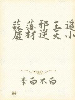 苏落邪王追妻:废材逆天小姐字数封面
