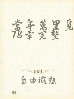 当年万里觅封侯78章完整