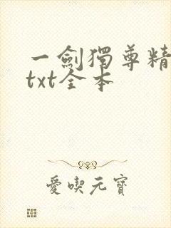 一剑独尊精校版txt全本