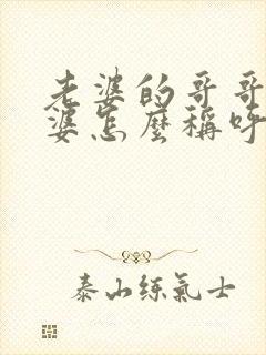 老婆的哥哥的老婆怎么称呼封面
