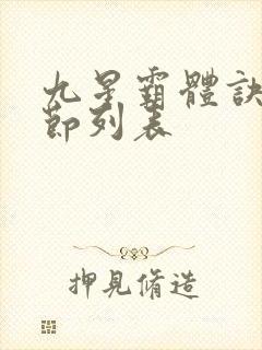 九星霸体诀新章节列表