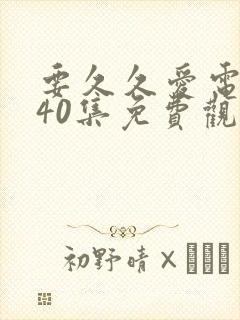 要久久爱电视剧40集免费观看完整版封面