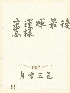 宋运辉最后结局怎样