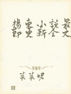 杨东小说最新章节更新全文阅读封面