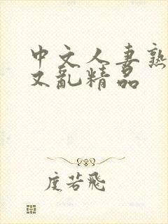 中文人妻熟妇乱又乱精品