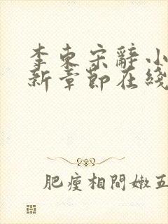 李东宋辞小说最新章节在线阅读