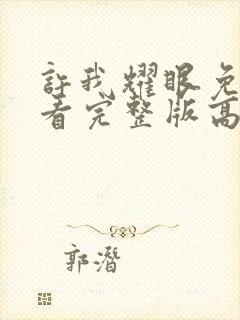 许我耀眼免费观看完整版高清电视剧