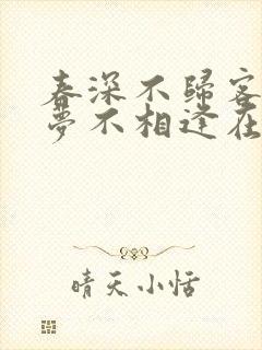 春深不归客,清梦不相逢在线阅读封面