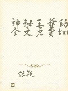 神秘王爷的爱妃全文免费txt下载
