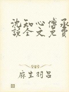 沈知心傅承景小说全文免费阅读封面