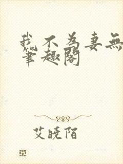 我不为妻无弹窗笔趣阁
