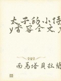太子的小侍妾by香容全文免费阅读
