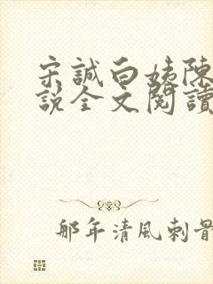 宋诚白姨陈叔小说全文阅读最新章节