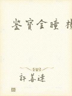 鉴宝金瞳 杨波封面