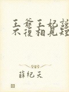 王爷王妃说此生不复相见短剧完整版