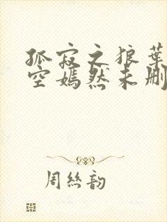 孤寂之狼叶凡司空嫣然未删减txt