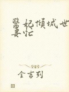 医妃倾城世子追妻忙