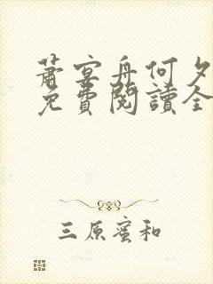 萧宴舟何夕小说免费阅读全文最新章