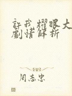 许我耀眼大结局剧情解析