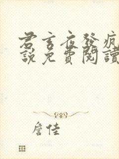 君玄夜发疯的小说免费阅读封面
