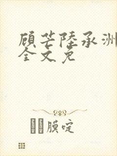 顾芒陆承洲小说全文免