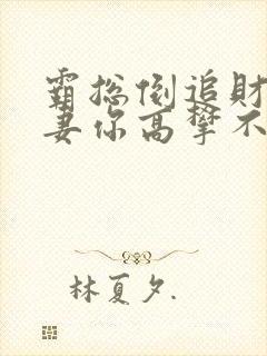 霸总倒追财阀前妻你高攀不起听小说封面