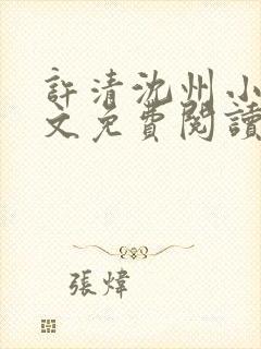 许清沈州小说全文免费阅读