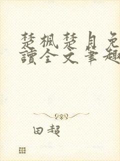 楚枫楚月免费阅读全文笔趣阁